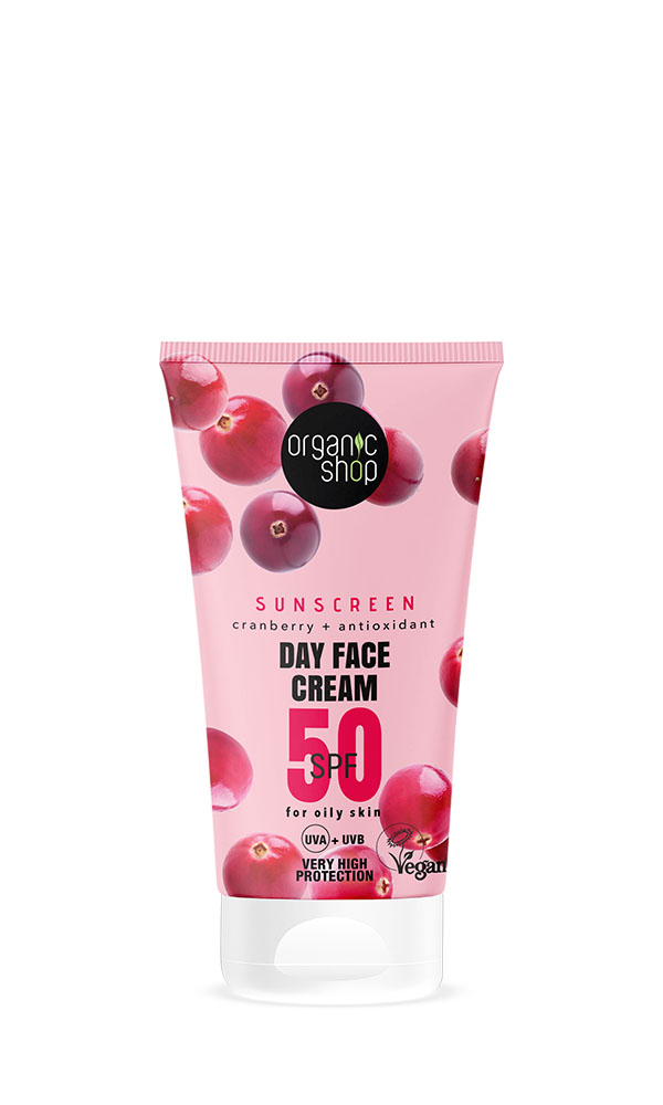 Organic Shop Αντηλιακό Προσώπου με SPF50 για Λιπαρή-Μικτή Επιδερμίδα, 50ml