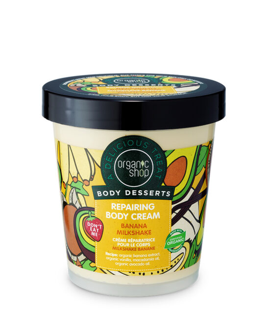 Organic Shop Body Desserts, Κρέμα Σώματος Μπανάνα Milkshake για Επανόρθωση, 450ml