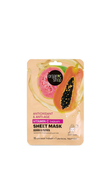 Sheet Mask Organic Shop Basic για Αντιγήρανση & Αντιοξείδωση, 1τμχ