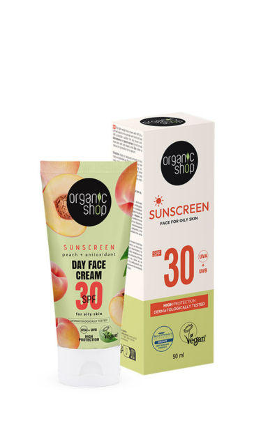 Αντηλιακό Προσώπου με SPF30 Organic Shop Basic για Λιπαρή Επιδερμίδα, 50ml